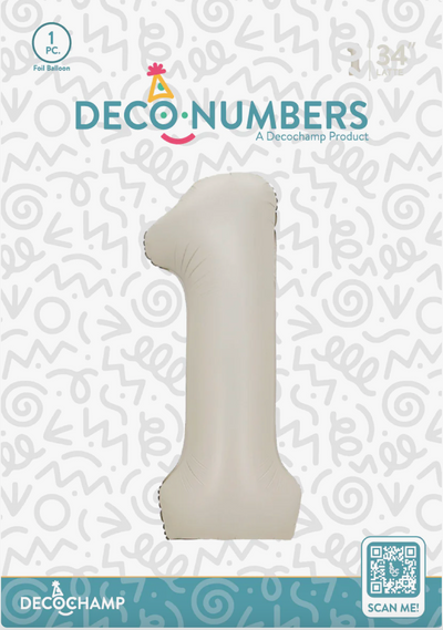 Deco Number “1” Metallic Latte 34IN By Decochamp