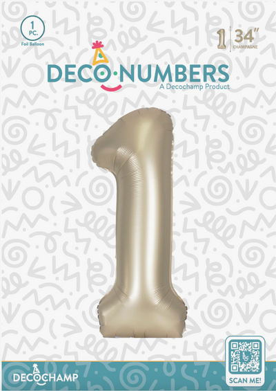 DECO NUMBER “1” CHAMPAGNE 34IN BY DECOCHAMP