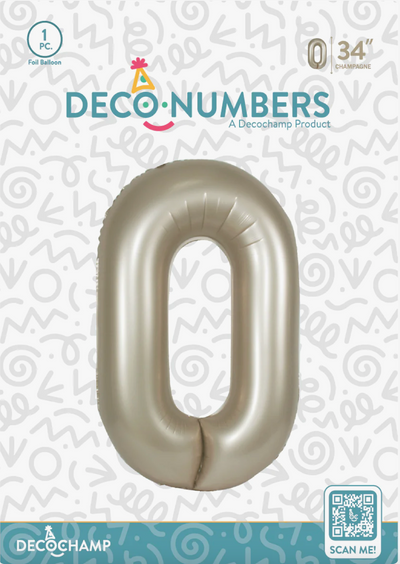 DECO NUMBER “0” CHAMPAGNE 34IN BY DECOCHAMP