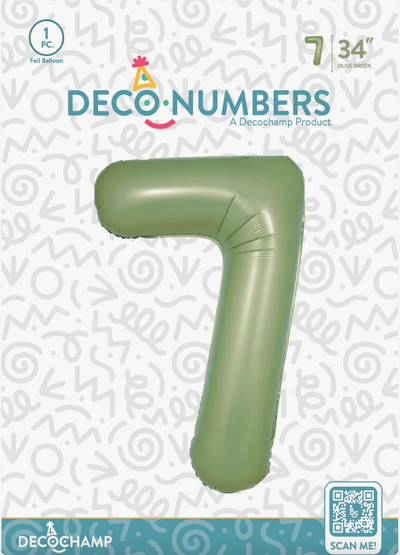 DECO NUMBER “7” OLIVE GREEN 34IN BY DECOCHAMP