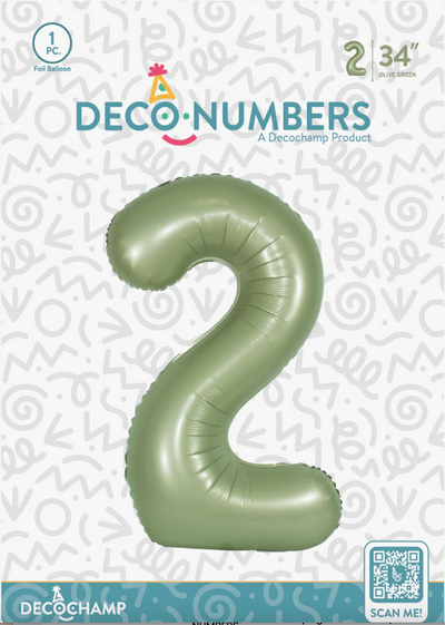 DECO NUMBER “2” OLIVE GREEN 34IN BY DECOCHAMP