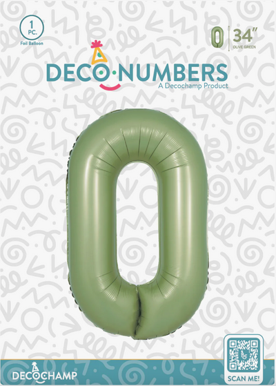 DECO NUMBER “0” OLIVE GREEN 34IN BY DECOCHAMP