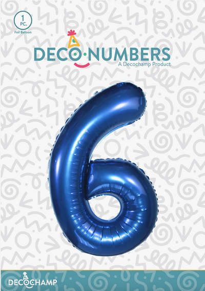 DECO NUMBER “6” NAVY BLUE 34IN BY DECOCHAMP