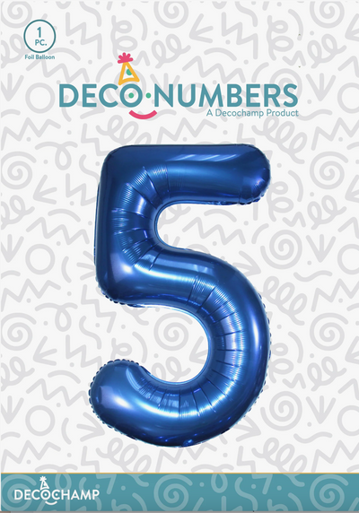 Deco Number “5” Navy Blue 34IN By Decochamp