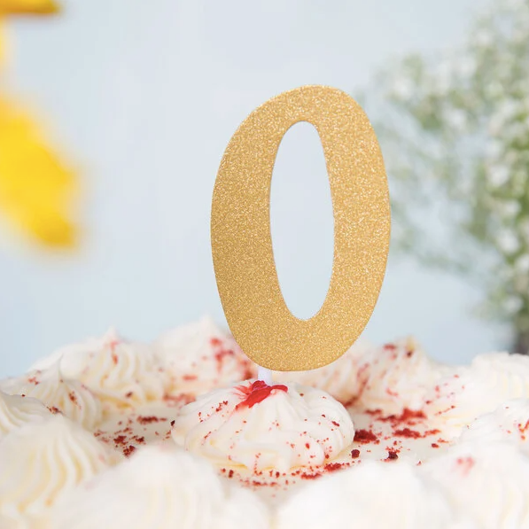 Glittered Stick Numbers Gold (x4u)
