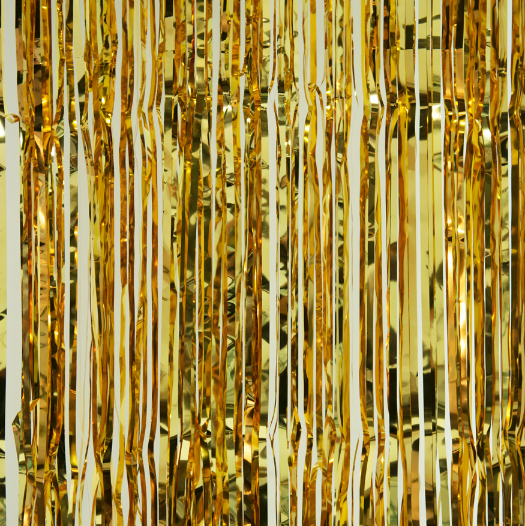 Metallic Foil Fringe Curtain 96”x46” - Todos los Colores