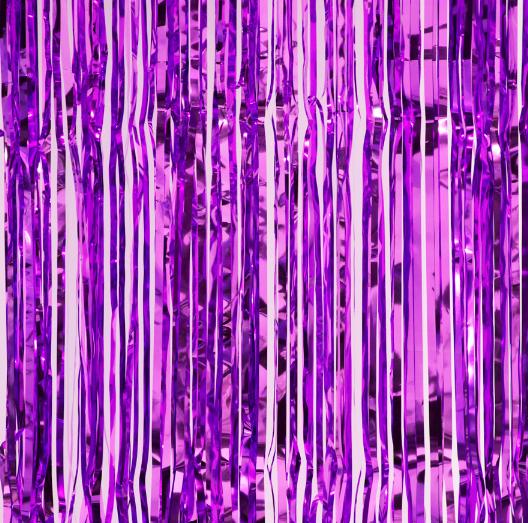 Metallic Foil Fringe Curtain 96”x46” - Todos los Colores