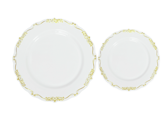 Disposable Deluxe Embossed Plate Set - 40pc/set
