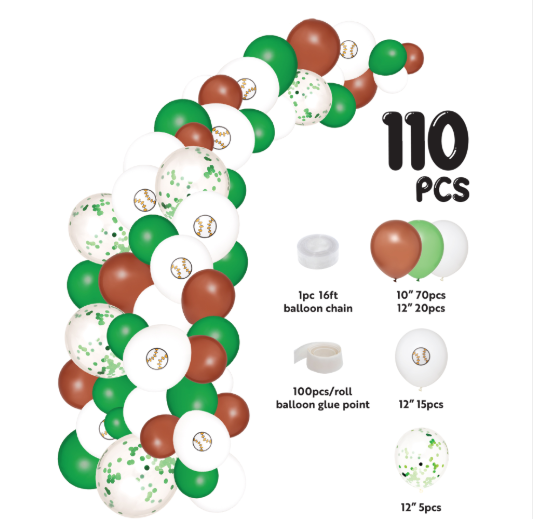 Baseball Theme Balloon Garland Set 16ft