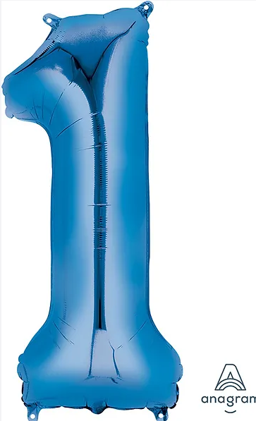Number #1 Supershape Balloon 34" Royal Blue