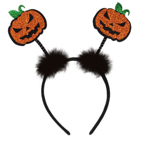 Halloween Glittered Jack-O-Lantern Boppers