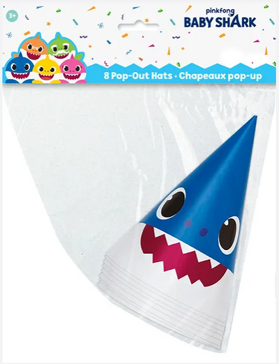 Baby Shark Pop-Up Party Hats 8ct