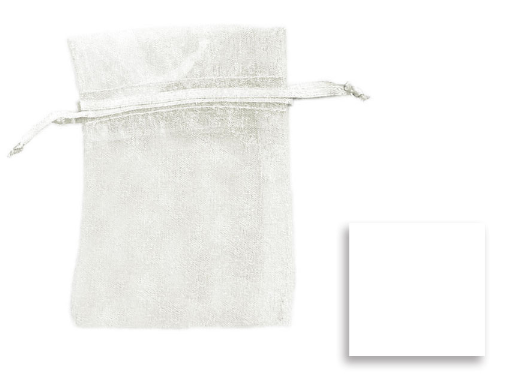Organza Sheer Bags 3" x 4" - 12pcs Pack WH