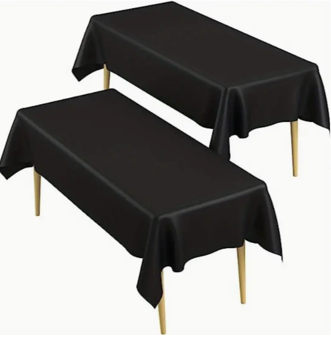 Mantel Tablecover Plastic Negro X 2 Unidades 54x108