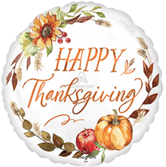 Thanksgiving Harvest Foil Balloon 18"
