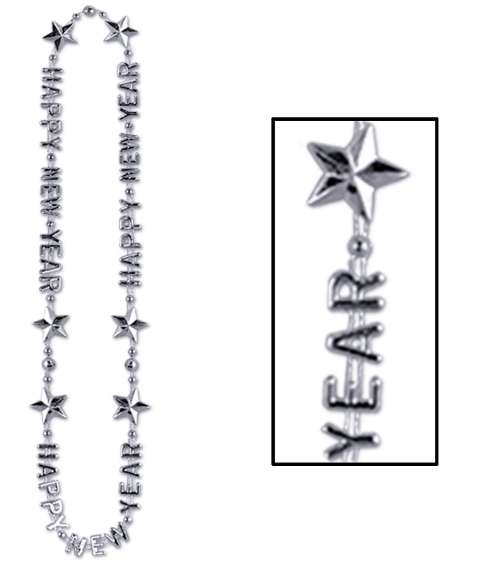 Happy New Year Beads-Of-Expression - Silver