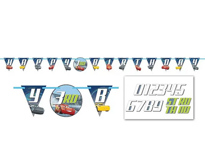 DISNEY CARS 3 Jumbo Add-An-Age Letter Banner