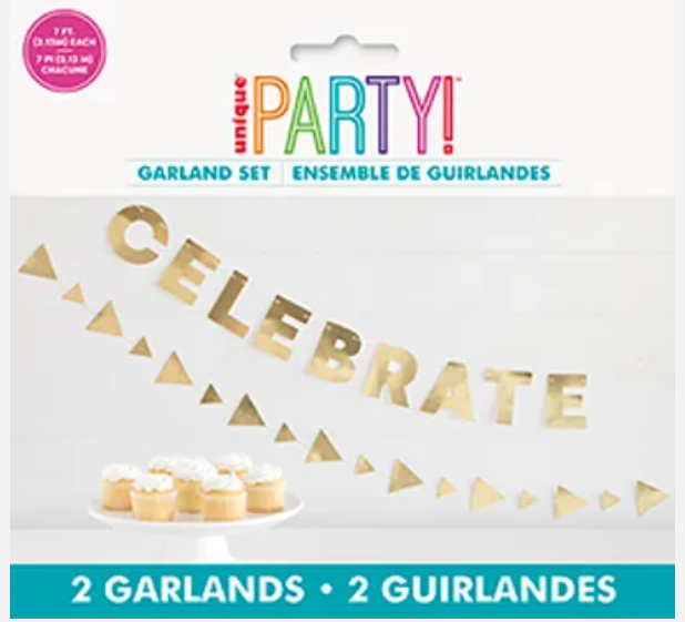 GOLD CELEBRATE PAPER GARLAND