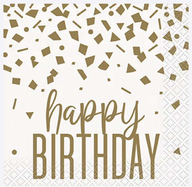 GOLD CONFETTI BIRTHDAY NAPKINS