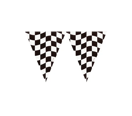 Black & White Check Flag Banner