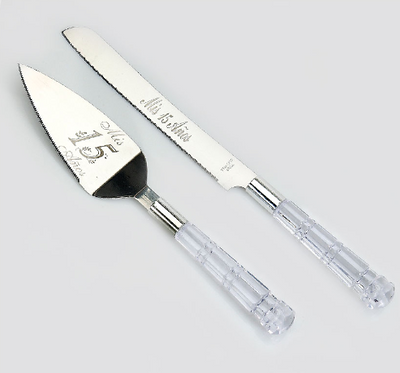 Set Silver Knife and Cake Mis 15 Años/ Wedding