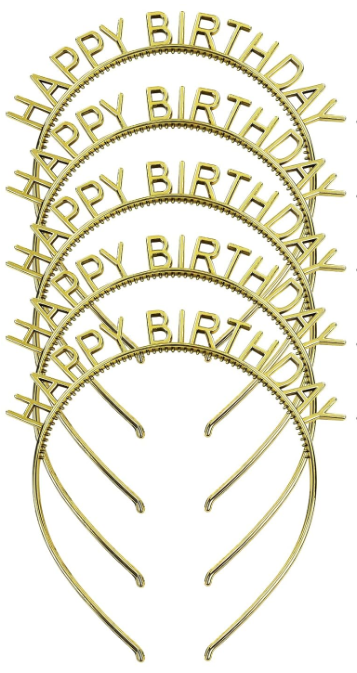 Tiara Metalic Happy Birthday X UNIDAD
