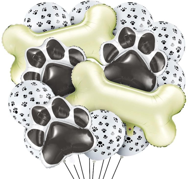Globo Hueso y Huella Perro Foil