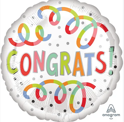 18" CONGRATS SWIRLS