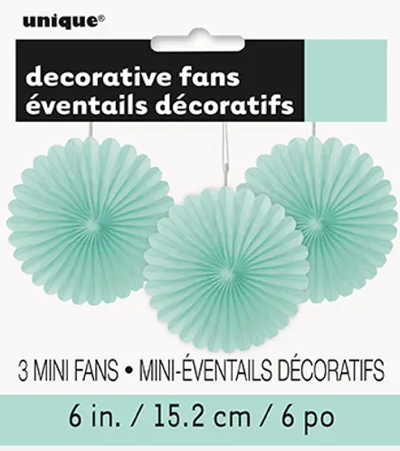PAPER FANS 6" 3CT MINT