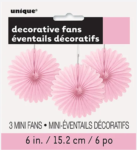 PAPER FANS 6 LOVELY PINK