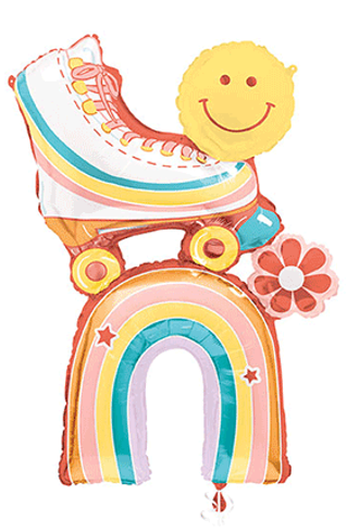 Super Shape Retro Rainbow Roller Balloon 40"