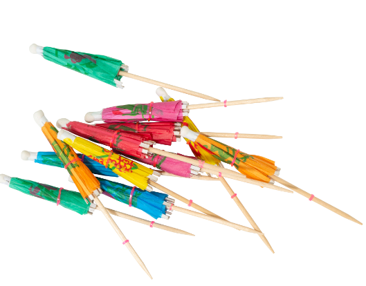 Sombrilla Picks 4" Colores Varios