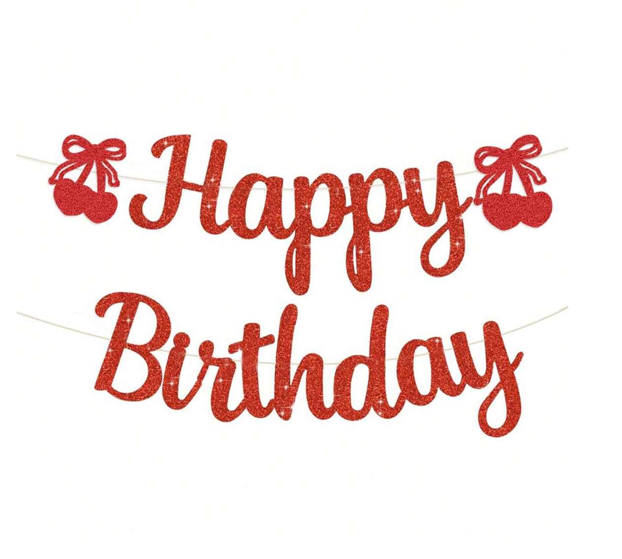 Cherry Party Banner "Happy Birthday" (x1u)