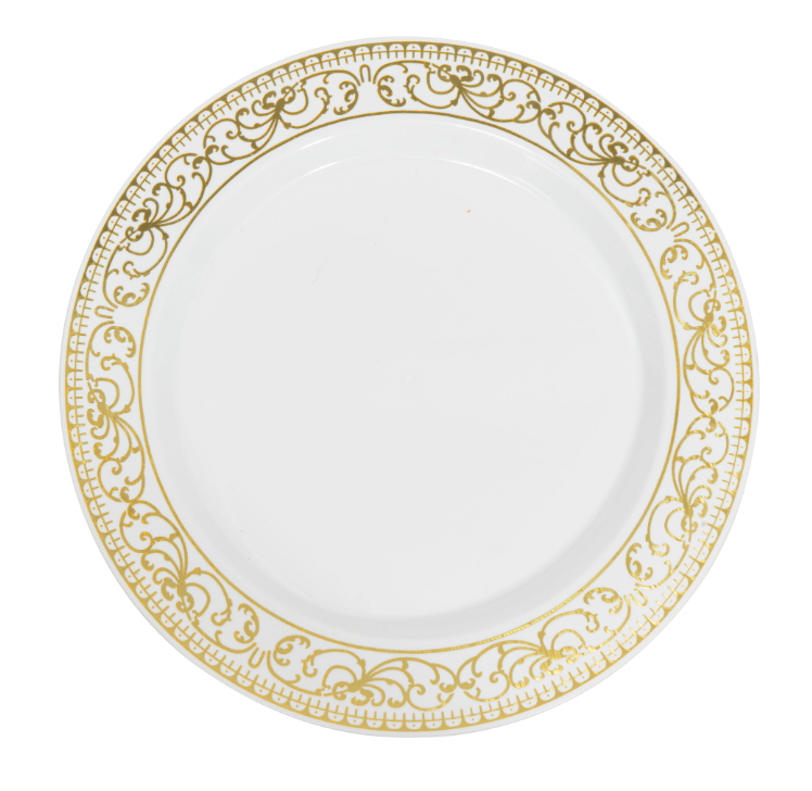 Deluxe Plate With Hot Stamping Edge 7" 20pc/pack - Gold