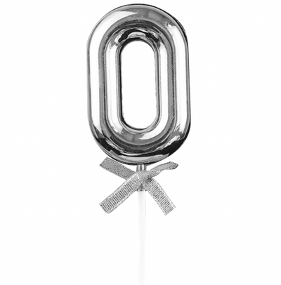 Plastic Cake Topper - Silver