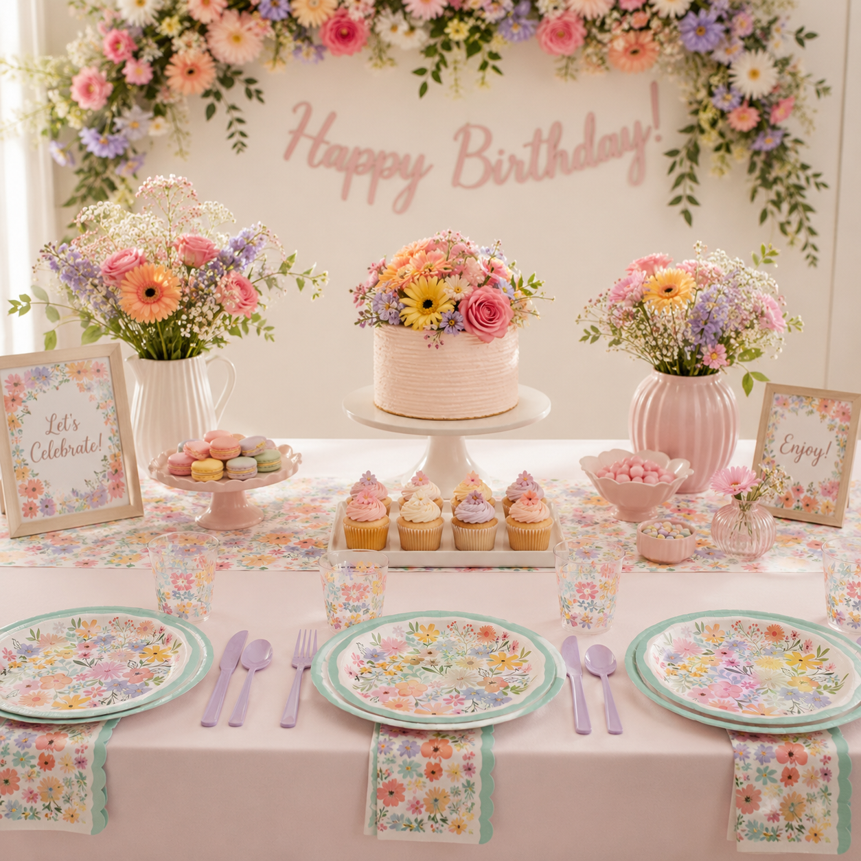 Springtime Blooms 9" Round Plates (x8u)