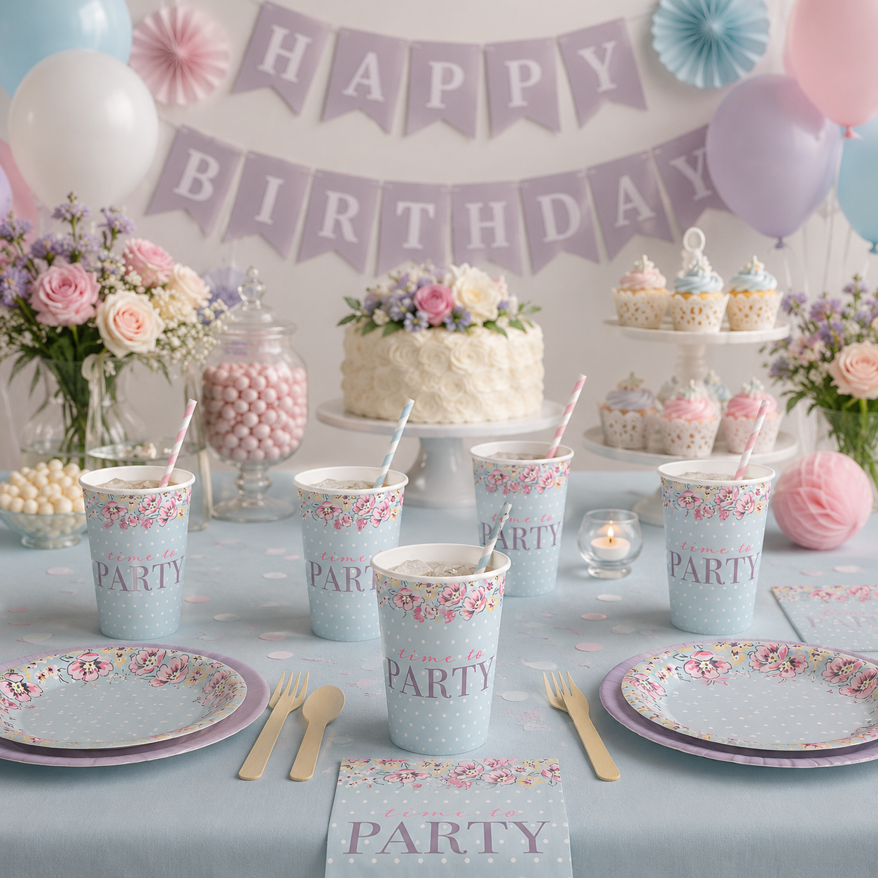Ribbons and Roses Favor Cup 16oz (x1u)