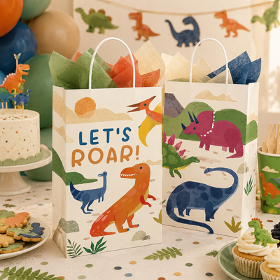 Diggin' Dinos Kraft Bags (x8u)