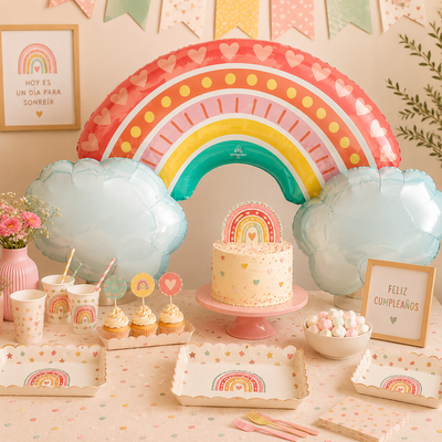 Retro Rainbow Balloon 37" (x1u)