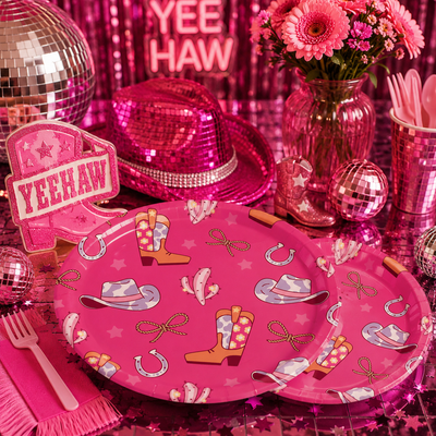 Disco Country Cowgirl Plates 9" (x8u)