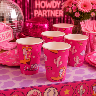 Disco Country Cowgirl Cups 9oz (x8u)