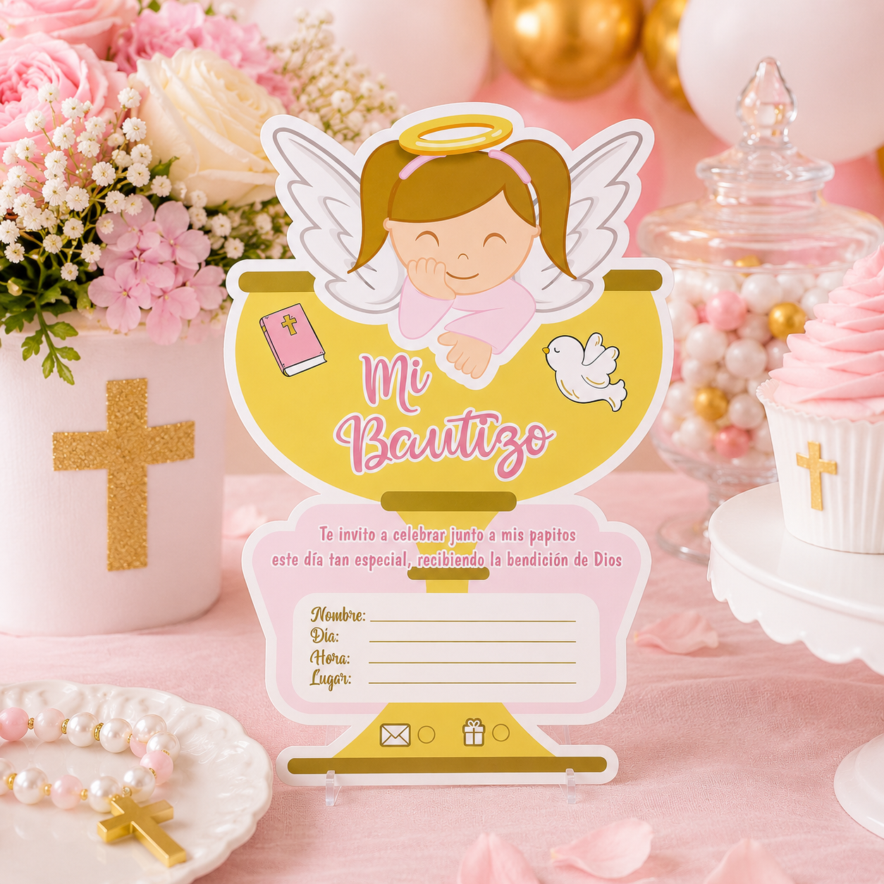 Invitaciones Mi Bautizo Niña (x6u)