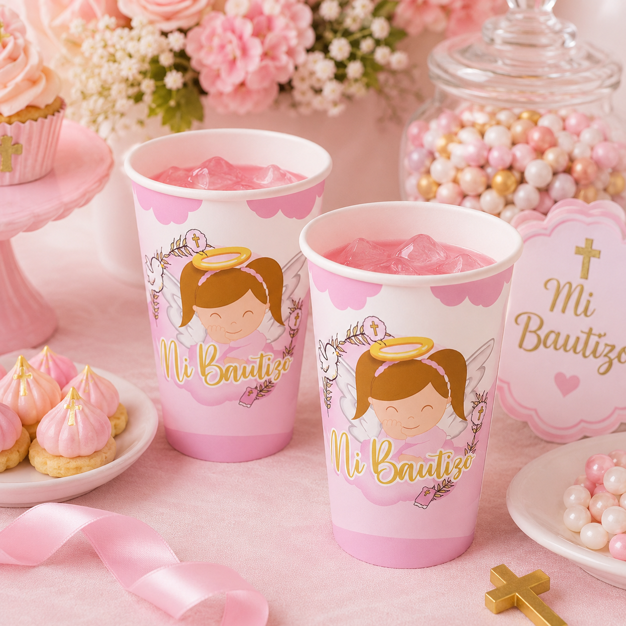 Vaso Mi Bautizo Niña (x8u)