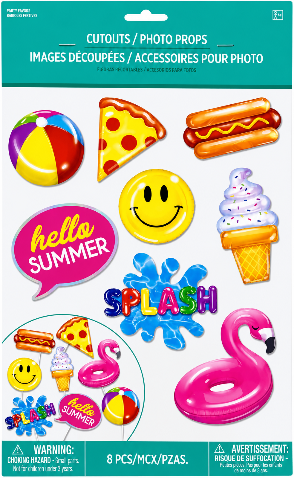 Cool Pool Party Photo Props Cutouts (x8u)