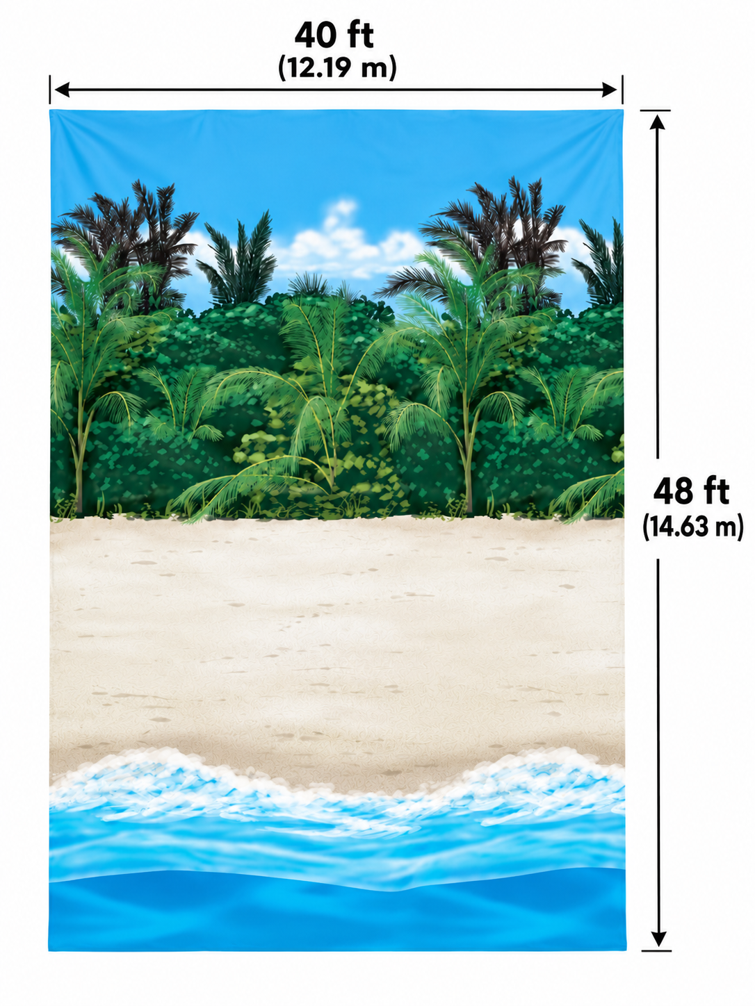 Palm Trees Beach Scene Setter Party Backdrop (x1u)