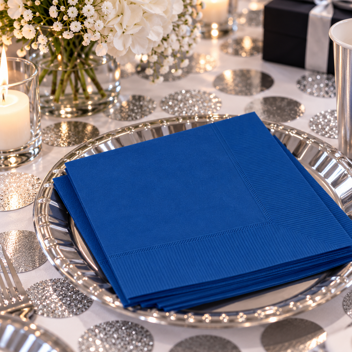 Lunch Napkins Bright Royal Blue (x40u)