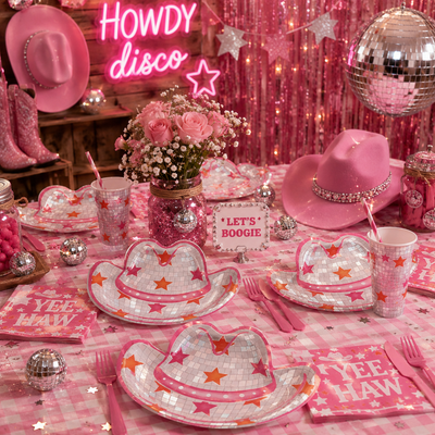 Disco Country Cowboy Hat Plates 7" (x8u)