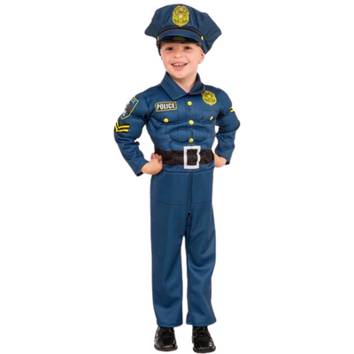 Police Officer Padded Jumpsuit Kids Boy Costume