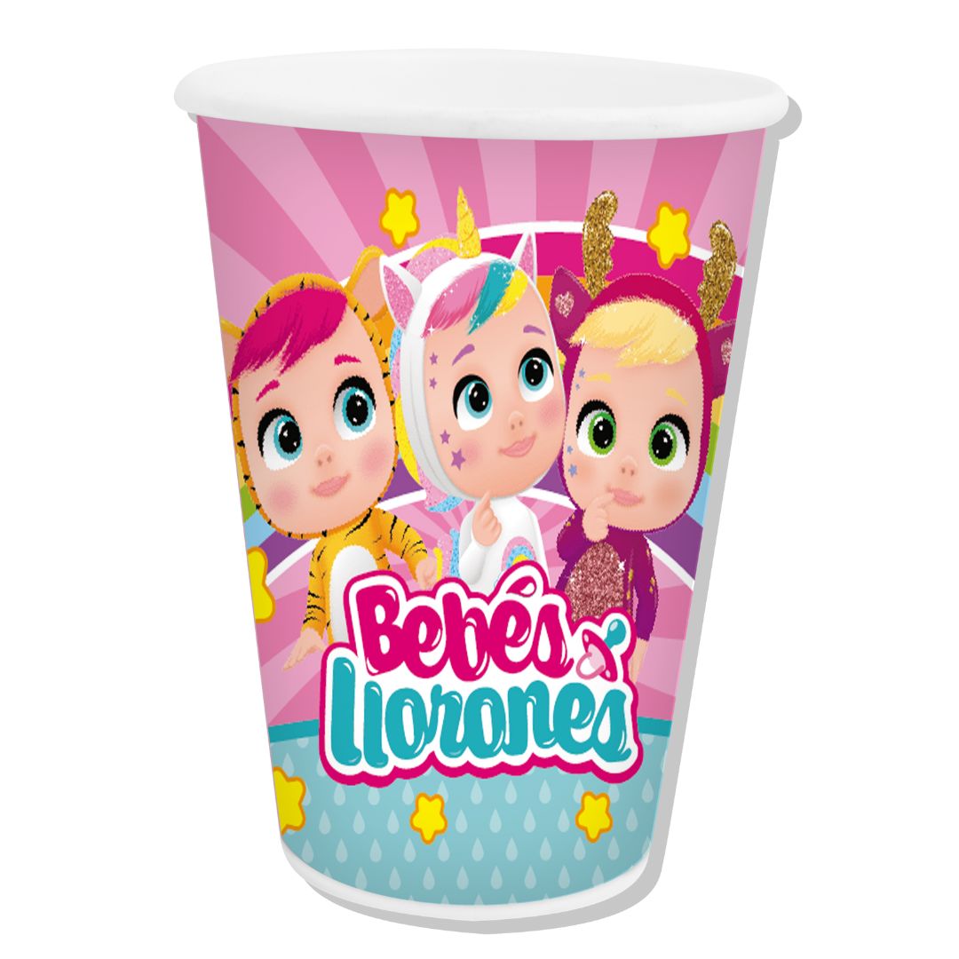 VASOS BEBES LLORONES (X8 UNIDADES)