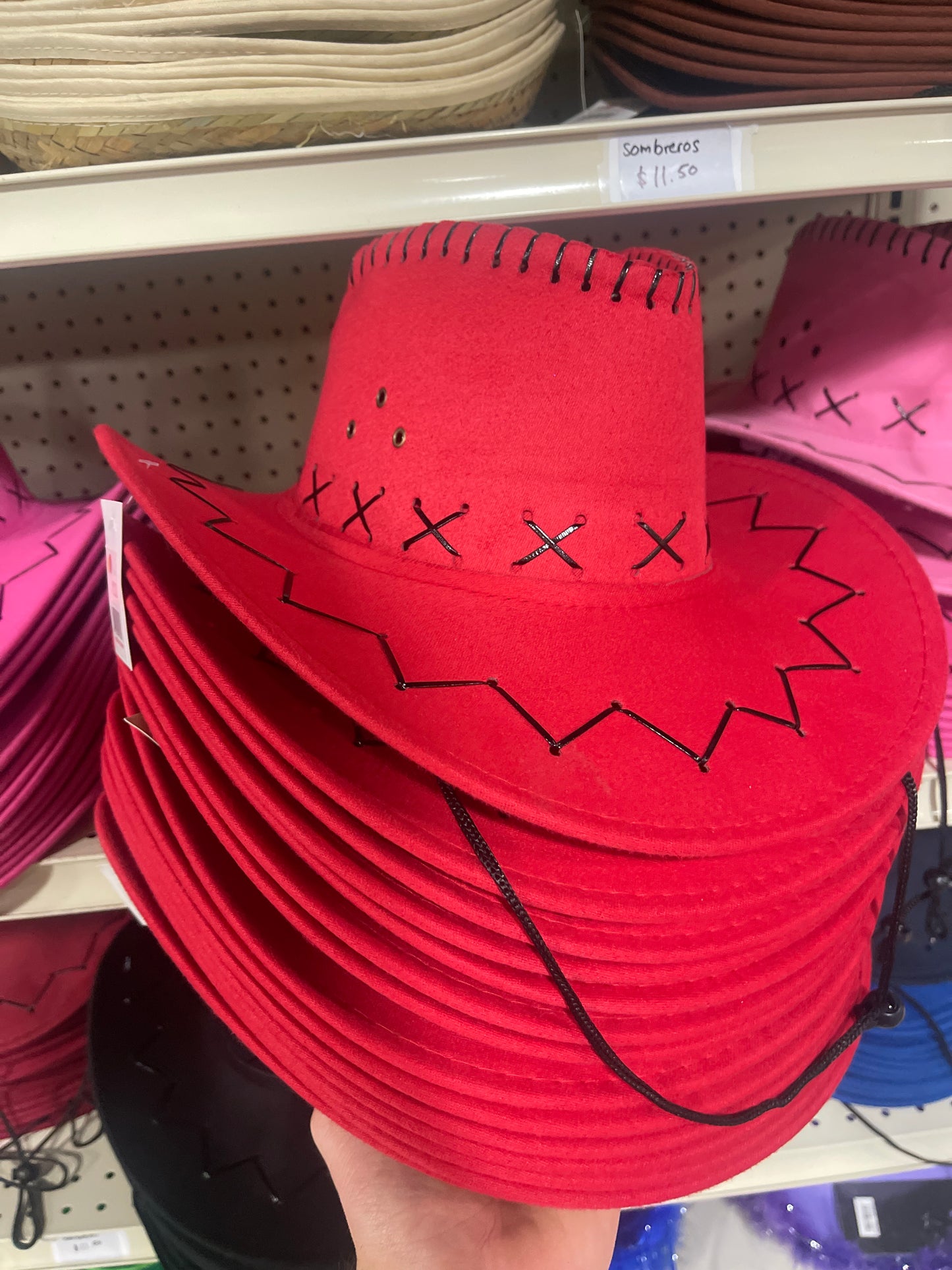 Sombrero Cowboy Terciopelo 25cm (x1u)